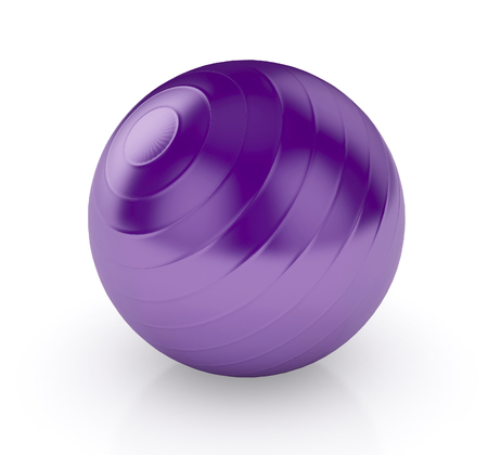 fitness ball isolated on whiteの写真素材