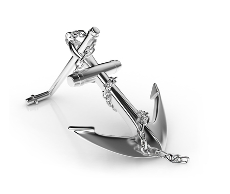 anchor isolated on whiteの写真素材