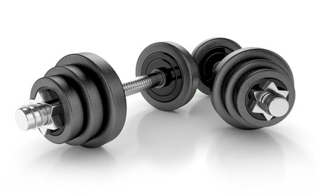 heavy weights isolated on white background. 3d illustrationの写真素材