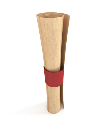 3d illustration of paper scroll.の写真素材