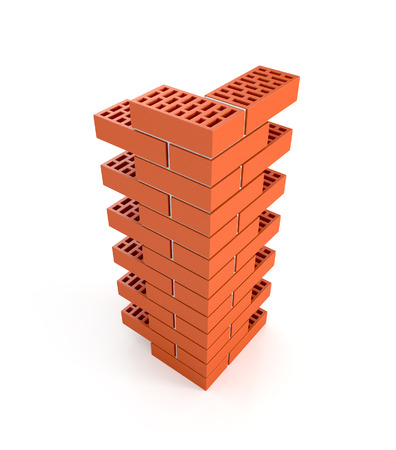 brick pillar. 3d illustrationの写真素材