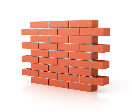 brick wall 3d illustration. firewallの写真素材