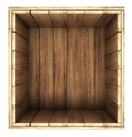 3d render of opened wooden box. close upの写真素材