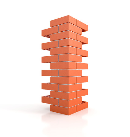 brick pillar. 3d illustrationの写真素材
