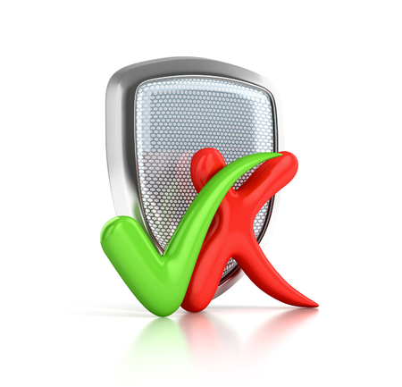 Protection Shield With Check Marks. internet security conceptの写真素材