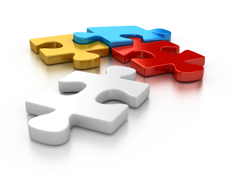 colorful puzzle piecesの写真素材