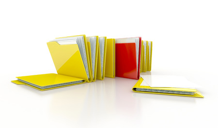 folders in a row. 3d conceptの写真素材