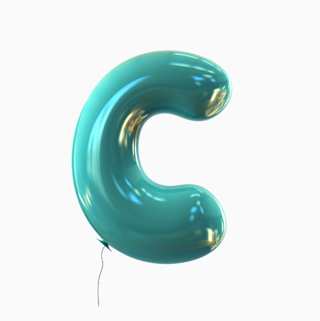Letter C. Balloon font isolated on White Background.の写真素材