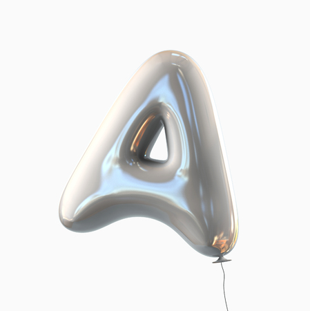 Letter A. Balloon font isolated on White Background.の写真素材