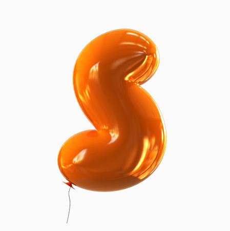 Letter S. Balloon font isolated on White Background.の写真素材