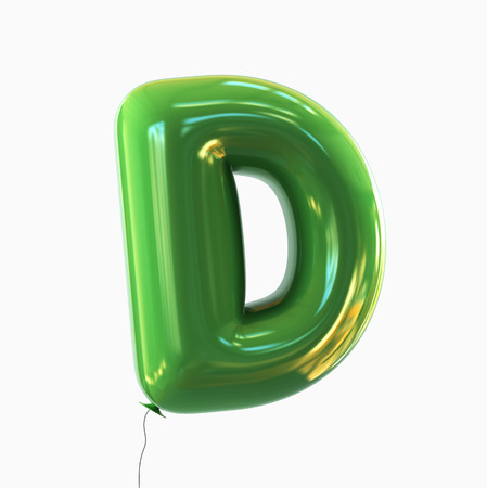Letter D. Balloon font isolated on White Background.の写真素材