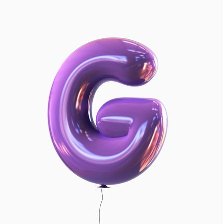 Letter G. Balloon font isolated on White Backgroundの写真素材