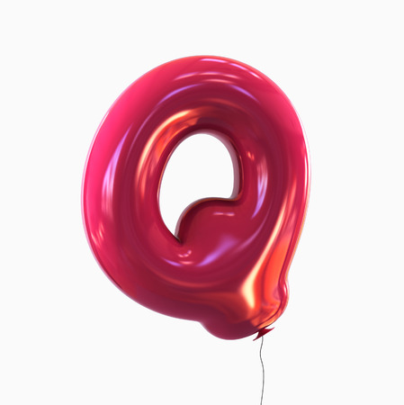 Letter Q. Balloon font isolated on White Background.の写真素材
