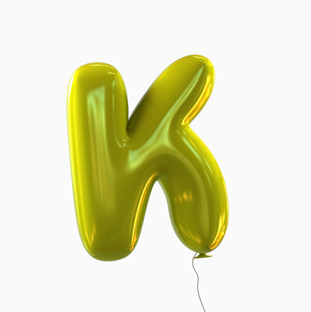 Letter K. Balloon font isolated on White Background.の写真素材