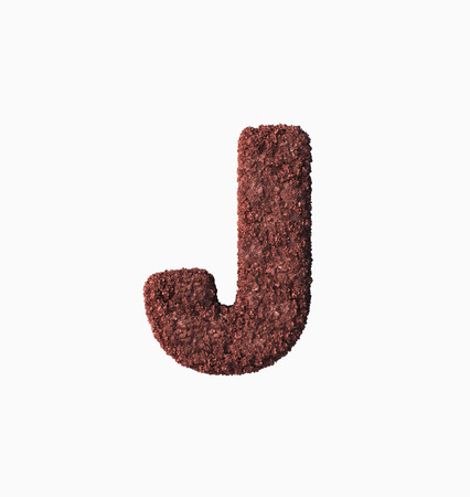 Choco Font Concept. Delicious Crispy J Letter. 3d rendering isolatedの写真素材