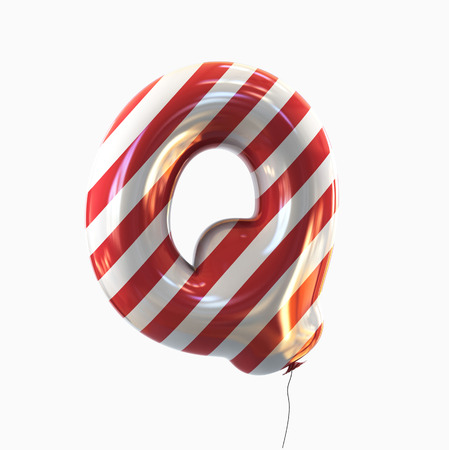 Letter Q. Colorful Balloon font isolated on White Background. 3D renderingの写真素材