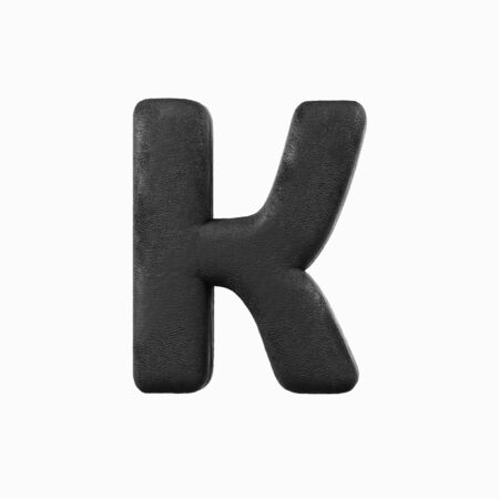 Plasticine Clay Font. K letter. 3d rendering isolated on white backgroundの写真素材