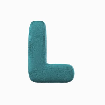 Plasticine Clay Font. L letter. 3d rendering isolated on white backgroundの写真素材