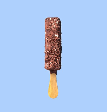 I Letter, Chocolate Ice Cream Font Concept. 3d Rendering isolatedの写真素材