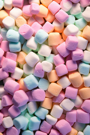 Colorful marshmallows background. top view. Close up.の素材