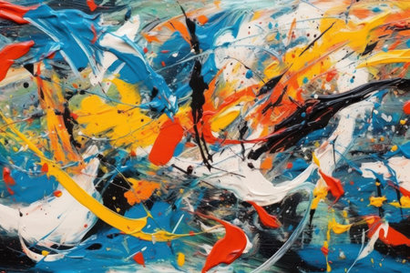 Colorful abstract background of oil paint on canvas close-up.の素材