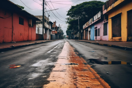 street in the old town of sao paulo in brazilの素材