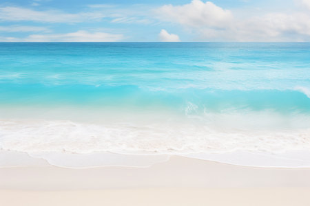 Tropical beach with blue sky and white sand. Summer backgroundの素材