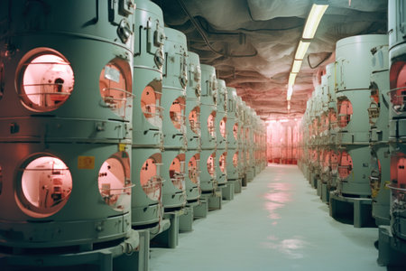 Industrial interior of a factory for the production of household appliances.の素材