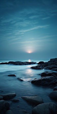 Beautiful seascape. Long exposure photo of beautiful seascape.の素材