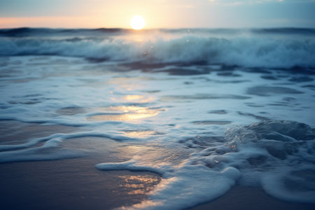 Beautiful sunset on the beach. Selective focus. nature.の素材