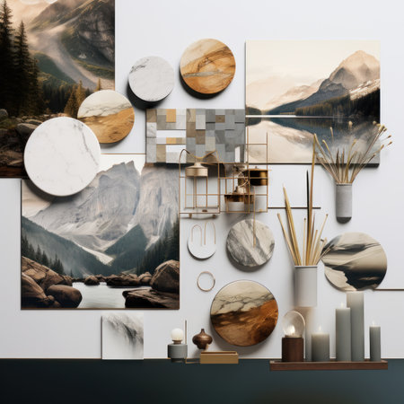 Mockup wallpaper. 3d render. 3d illustration.の素材
