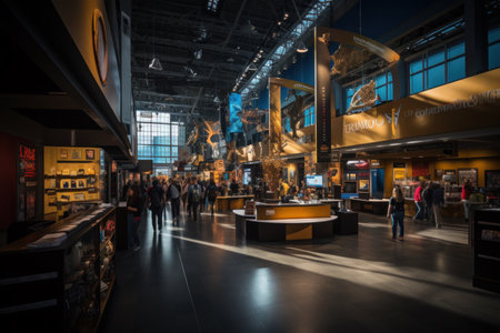 People visit the Museum of Natural History in Frankfurt, Germany.の素材