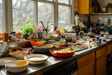 Abundant Assortment of Food on Kitchen Counterの素材