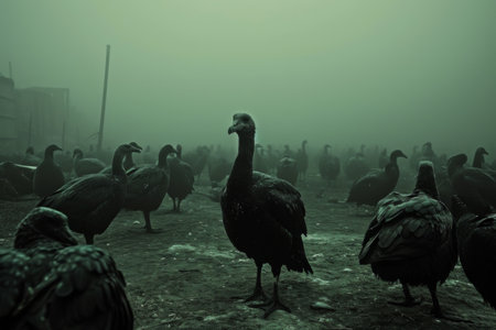 Birds Standing on Dirt Field, A Gathering of Avian Creaturesの素材