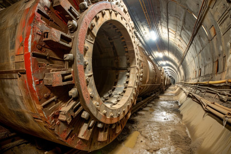 Vast Tunnel Interior, A Glimpse Into the Enormous Depthsの素材