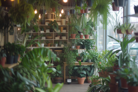A Room Filled With Abundant Potted Plantsの素材