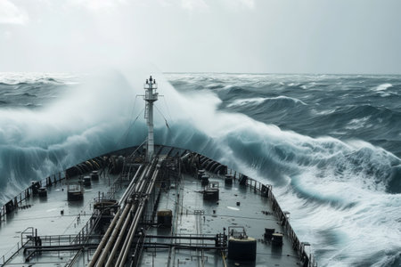 A Large Ship in the Middle of the Oceanの素材