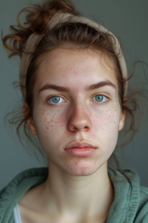 Woman With Freckled Hair and Blue Eyesの素材