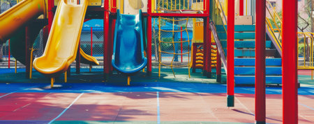 Childrens Play Area With Slide and Climbing Frameの素材