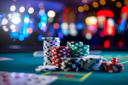 Casino Table With Poker Chipsの素材