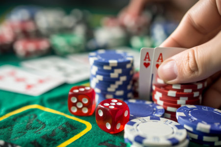 Person Playing a Game of Pokerの素材