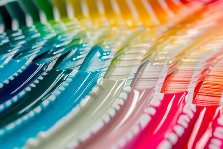 Close Up of a Rainbow Colored Toothbrushの素材