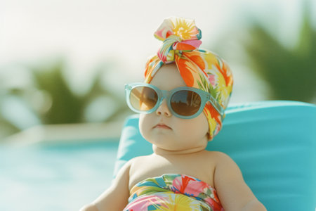 Baby Wearing Sunglasses and Bathing Suitの素材