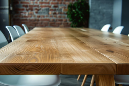 Wooden Table With White Chairs Around Itの素材