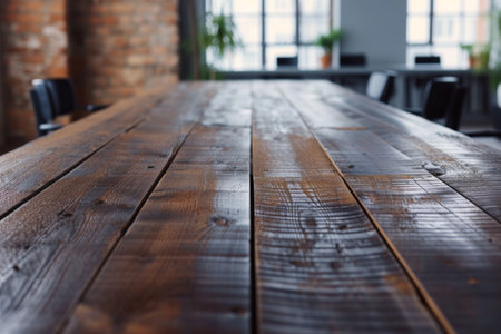 Wooden Table With Chairs and Potted Plantの素材