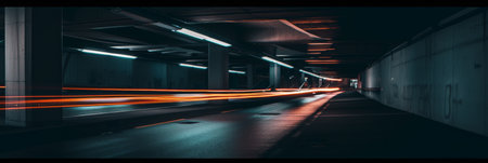 Blurry Photo of a Street at Nightの素材