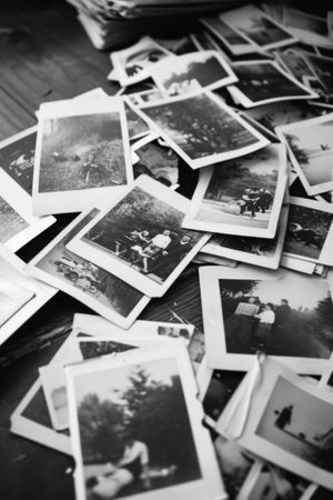 Collection of Vintage Black and White Photographs, a Glimpse Into the Pastの素材