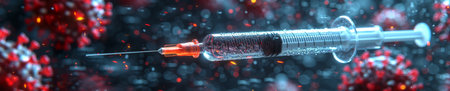 Close-Up of Syringe With Red Liquid Insideの素材