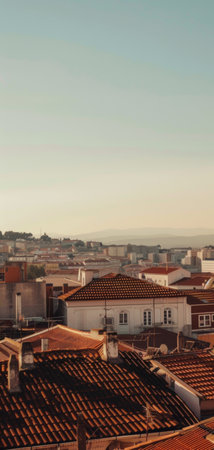Panoramic view of Lisbon, Portugal. Filtered image processed vintage effect.の素材