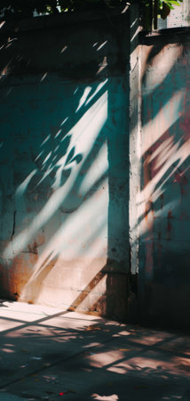 abstract of shadow and light on the concrete wall for background usedの素材